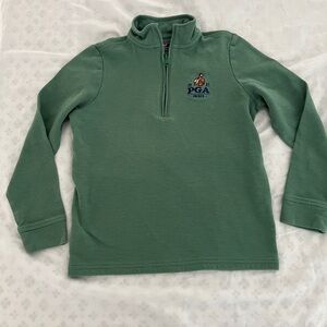 Vineyard Vines Boys PGA Frisco Quarter Zip Green Sz Medium (6/7)
